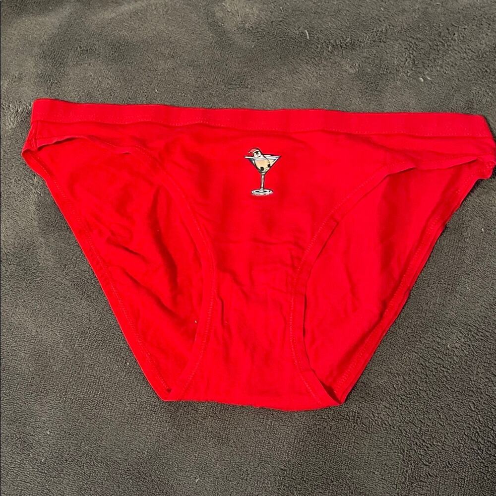 Victoria's Secret Red Bikini Panties martini NWOT XS